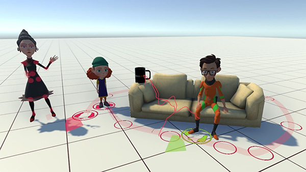Bild einer Virtual Reality Family auf einem Sofa.