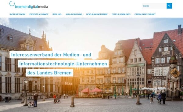 Screenshot der Website von bremen digitalmedia