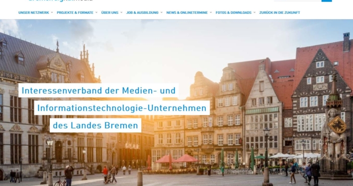 Screenshot der Website von bremen digitalmedia