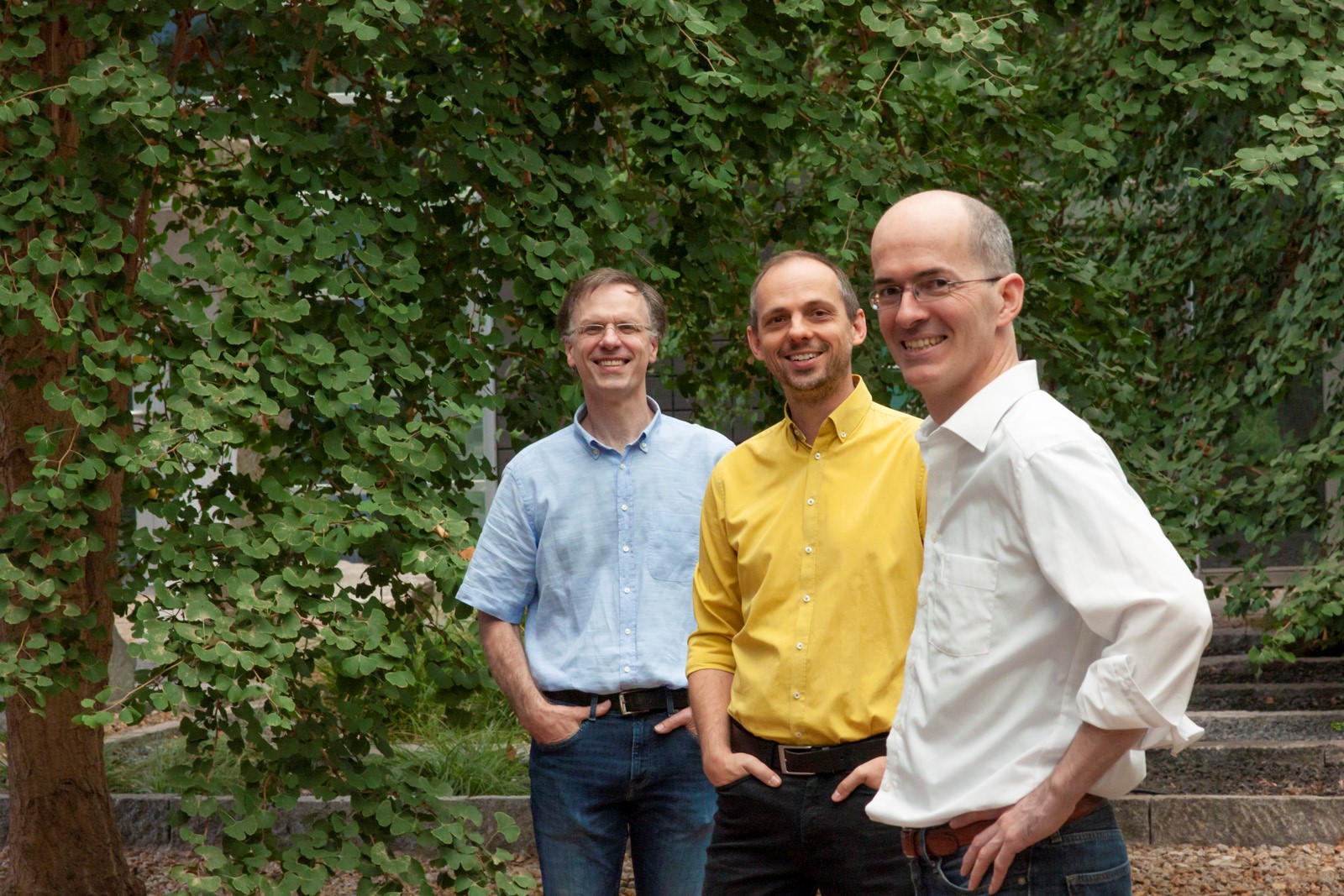 Prof. Horst Hahn (rechts) mit den stellvertretenden Institutsleitern Prof. Tobias Preusser (mitte) und Prof. Matthias Günther (links). Foto: Fraunhofer MEVIS