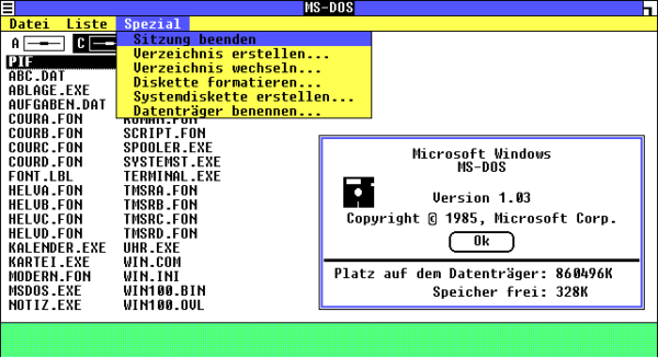 Screenshot Windows 1.0